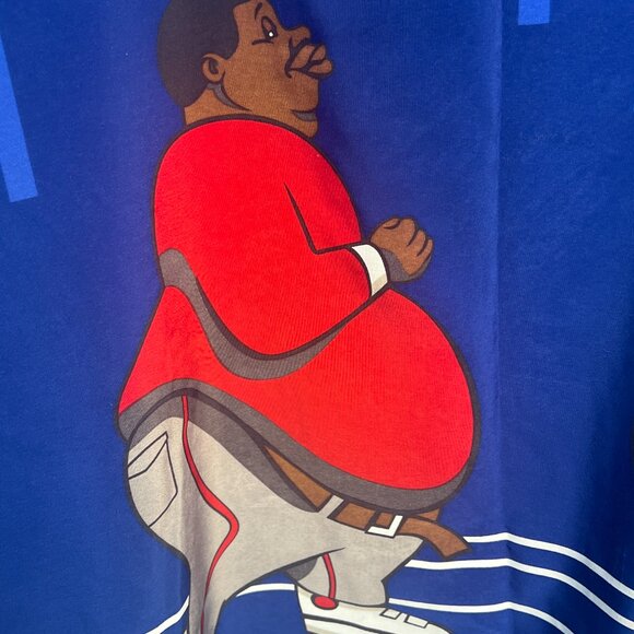 Platinum FUBU Fat Albert XXL Blue Graphic Button-Up Shirt Hip Hop 2000s Streetwe - Picture 5 of 14